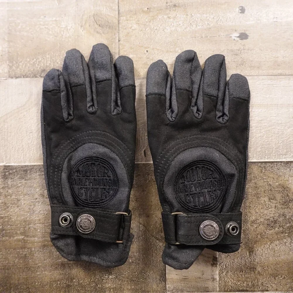 Harley-Davidson Moto Riding Gloves‎ Women’s Small Black Leather Textile